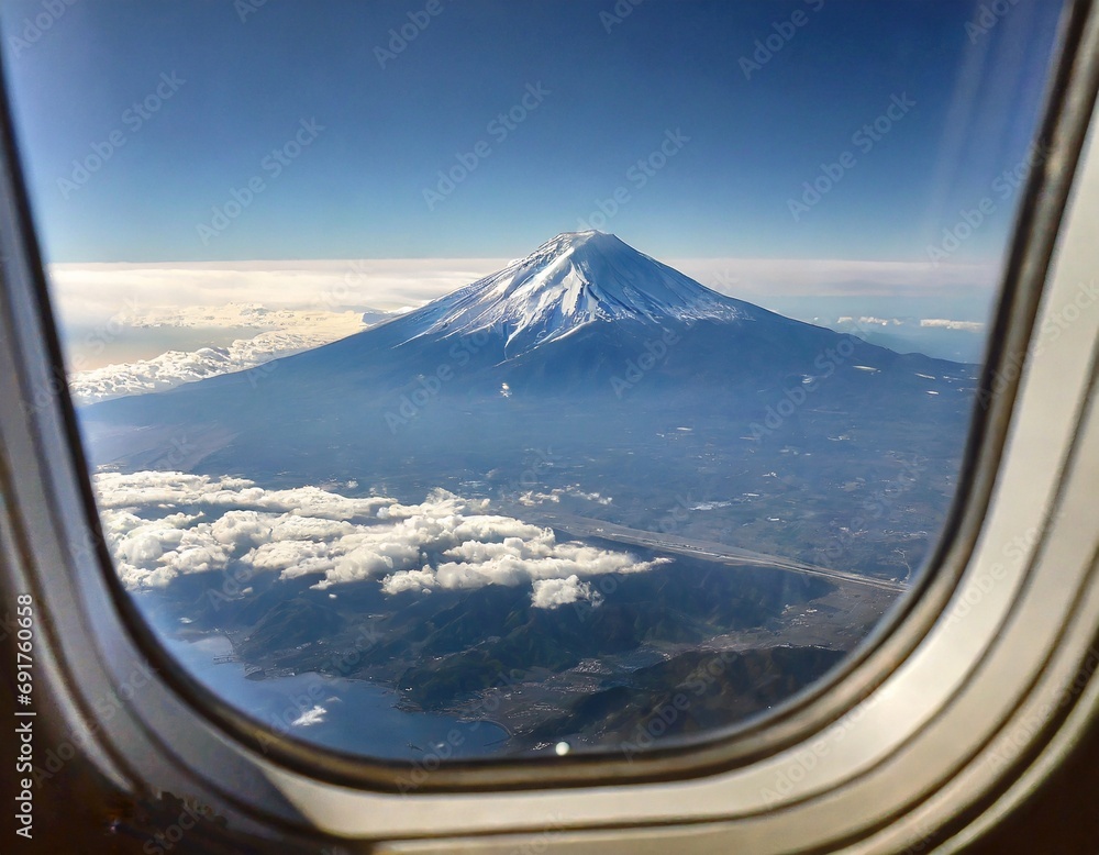 空から見た富士山のイメージ 空から見た富士山のイメージ