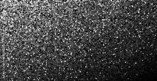 Black pattern with detailed glittering texture. Horizontal art banner, poster template.