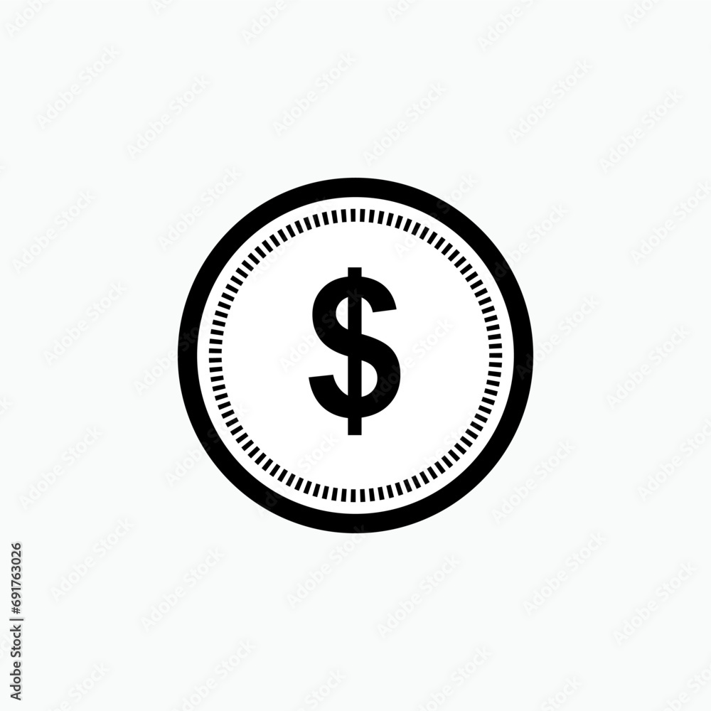 Obraz premium Coin Icon. Money, Investment Symbol - Vector.
