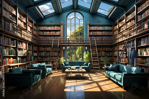 A two-story library generated AI