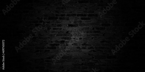 Yellow brick wall texture background. Brick wall. Old vintage brick wall pattern. Black brick wall horizontal background. horizontal part of black painted brick wall