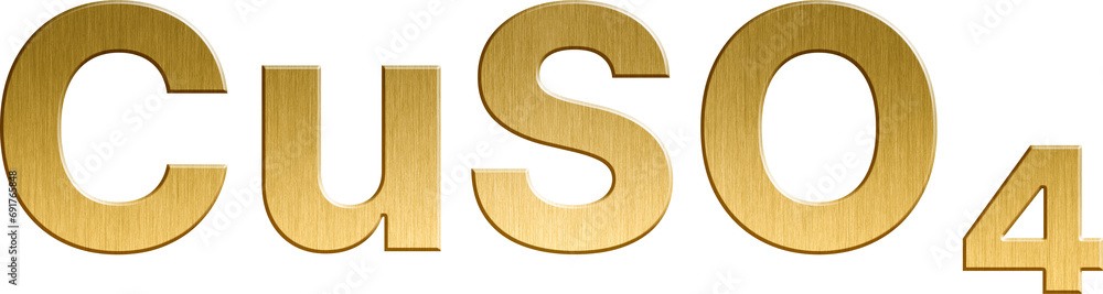 Golden Inorganic Chemical Formula CuSO₄ - Copper(II) Sulfate Golden Inorganic Chemical Formula CuSO₄ - Copper(II) Sulfate