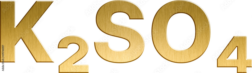 Golden Inorganic Chemical Formula K2SO4 - Potassium Sulfate Golden Inorganic Chemical Formula K2SO4 - Potassium Sulfate
