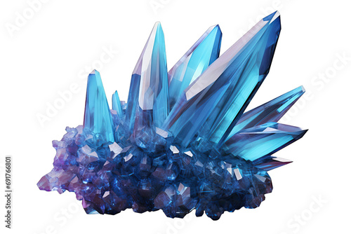 healing stone rock quartz conglomerate aquamarine gemstone icon geologic aura magic chakra threedimensional 3d render blue crystal isolated white background gem natural nugget esoteric accessory photo