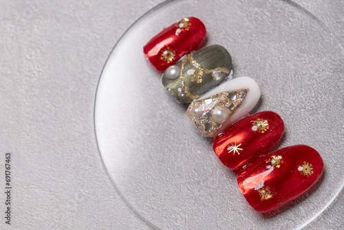 クリスマス ネイルチップ/ジェルネイル/Christmas nail tip sample