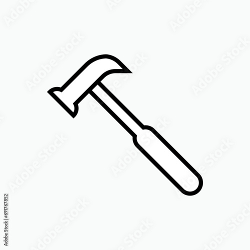 Hammer Icon. Carpentry Tools Symbol - Logo Vector.