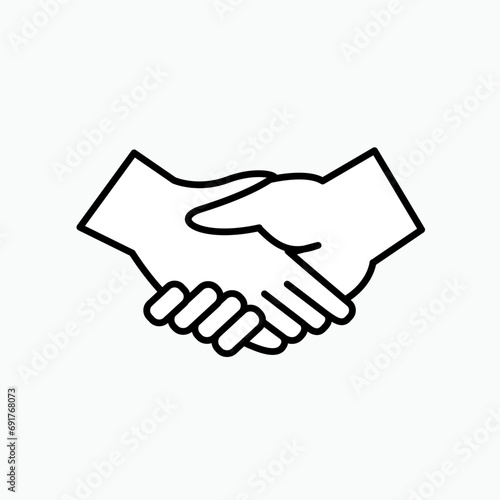 Handshake Icon - Vector, Sign and Symbol for Design, Presentation, Website or Apps Elements. 