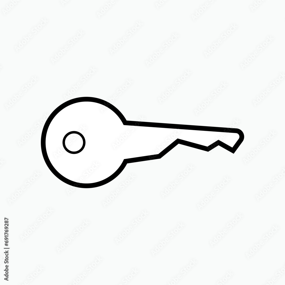 Key Icon. Access, Lock Element Symbol - Vector. Key Icon. Access, Lock Element Symbol - Vector.