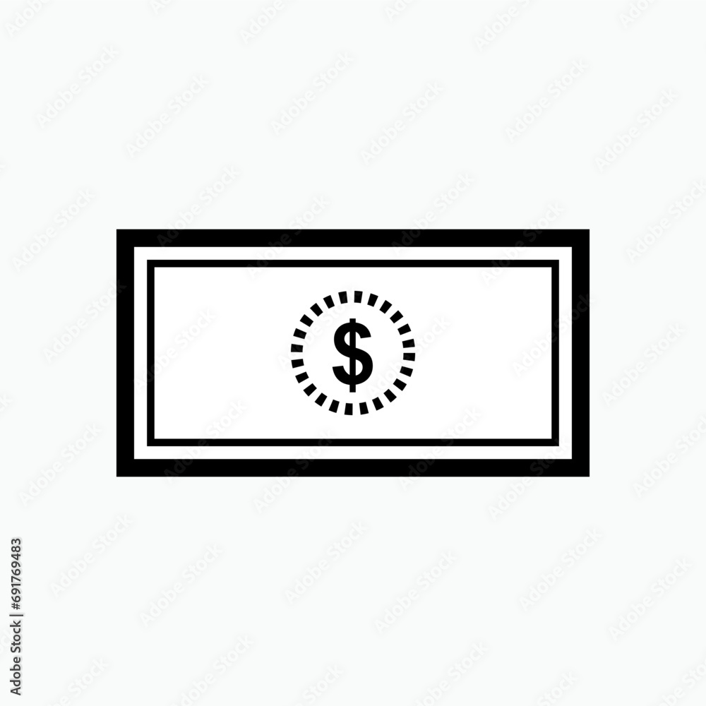 Money Icon. Saving Symbol - Vector Illustration In Glyph Style for Design and Websites, Presentation or Application. Money Icon. Saving Symbol - Vector Illustration In Glyph Style for Design and Websites, Presentation or Application.