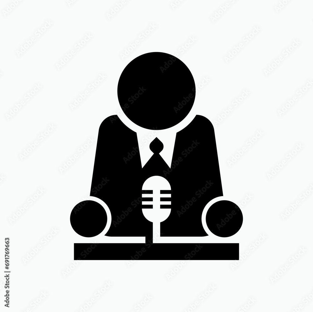 Oration Icon. Spokesman Activity, Orator Symbol for Design, Presentation, Website or Apps Elements - Vector. Oration Icon. Spokesman Activity, Orator Symbol for Design, Presentation, Website or Apps Elements - Vector.