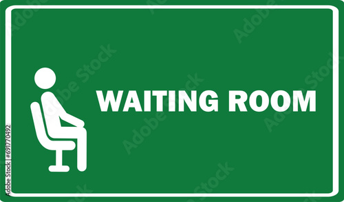 Waiting symbol| Waiting Area sign green color | Waiting room vector | Waiting room