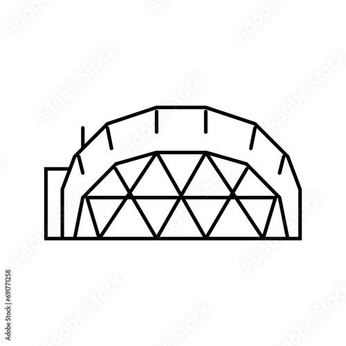 glamping tent luxury line icon vector. glamping tent luxury sign. isolated contour symbol black illustration