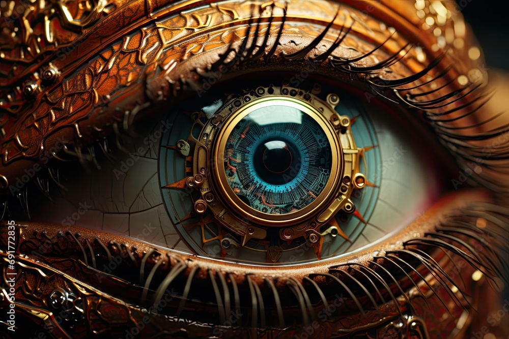 mechanical eye in a steampunk style