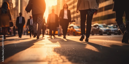 Business people on zebra cr...