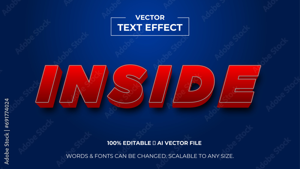 Obraz premium 3d editable text effect premium vector. Editable text style effect. 3d Text emblem for advertising, branding, business logo cover of presentation banner. vector illustration