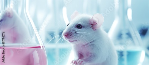 Scientist experiments on lab rats to study tumors and modified substances, including cute ones. photo