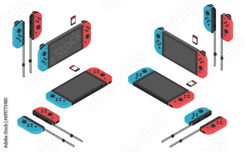 アイソメトリックイラスト:スイッチゲーム機