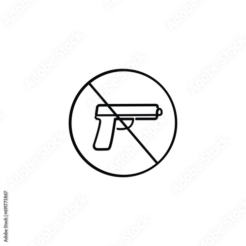 No Gun Line Style Icon Design
