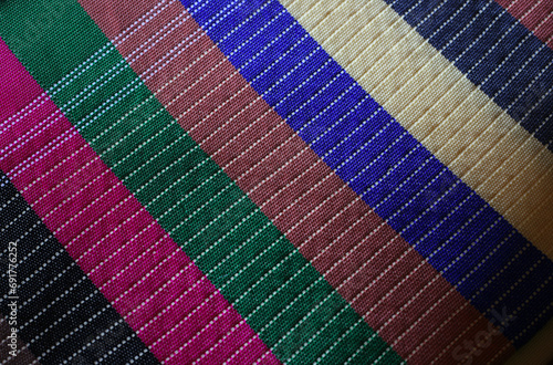 Hand-woven cloth patterns of the Karen tribe in the Umphang District, Tak Province, Thailand. photo