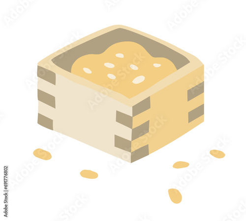 枡に入った節分豆のイラスト
