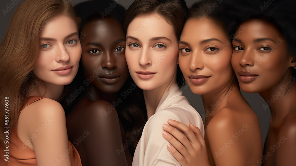 Obraz premium Portrait of diverse group Of beautiful women