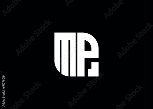 Monogram Letter MP Logo Design vector template