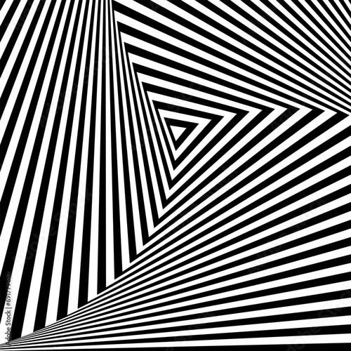 Black white Triagular op art illusion