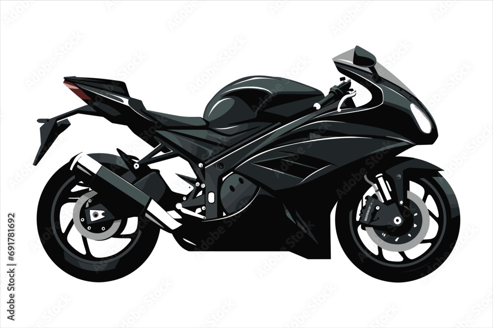 Chopper customizations vector motorcycle illustrations