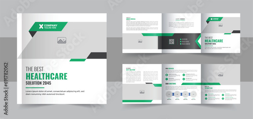 Medical square trifold brochure template, Design for printing and advertising company