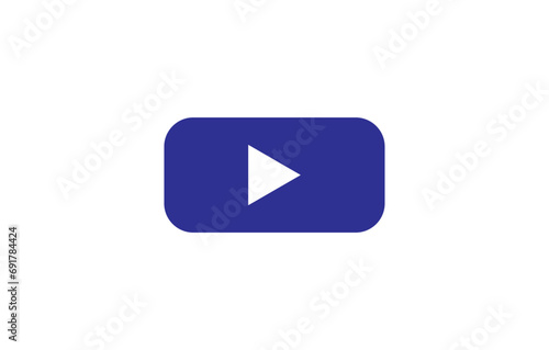 Free Download Play vector icon, media player rounded rectangle red button - GFXLoad