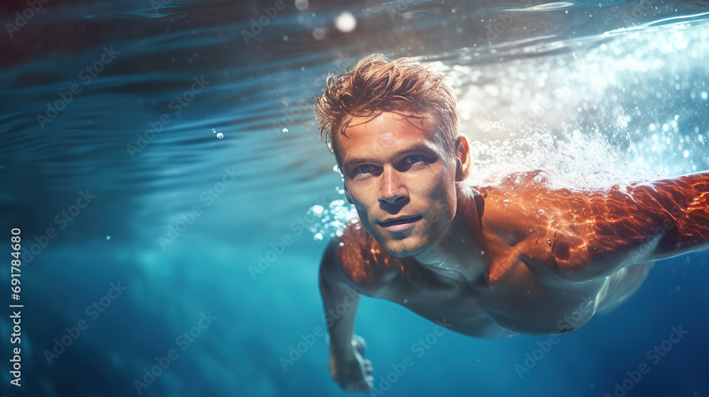portrait of a man underwater 