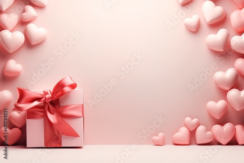 empty frame space blank  with Valentine's Theme background, festival Valentines day, generative ai. © sun