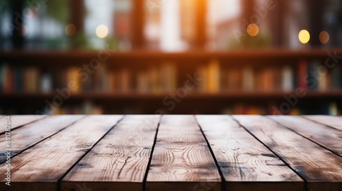 wooden table with blurred background