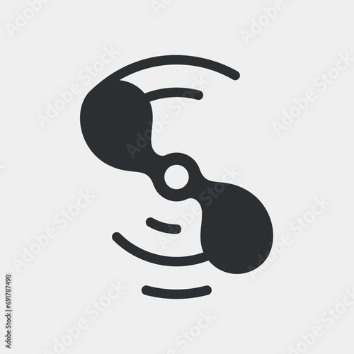 Rotating propeller. Simple vector icon