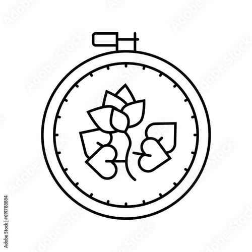 sampler embroidery hobby line icon vector. sampler embroidery hobby sign. isolated contour symbol black illustration