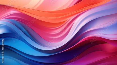 Abstract background with smooth wavy lines in pink, blue and purple colors