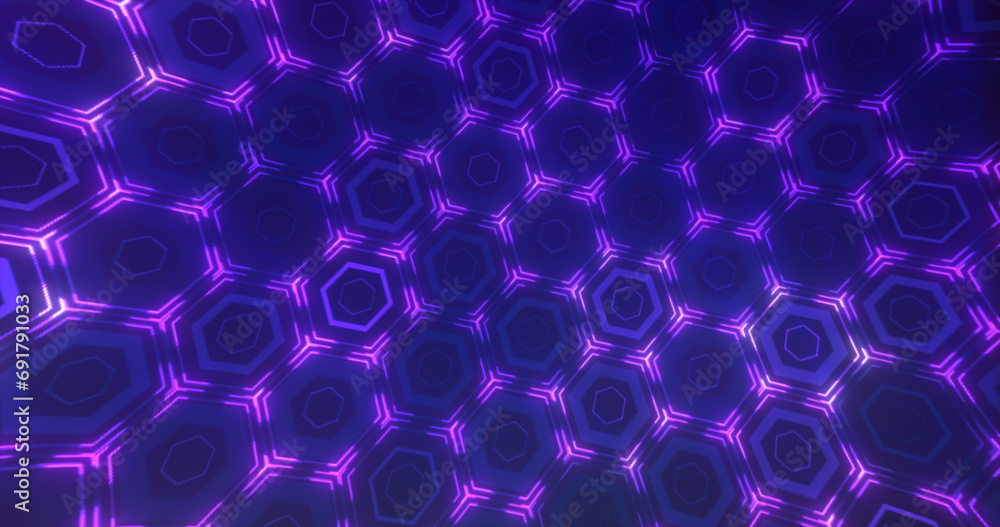 Abstract purple background pattern of hexagons glowing futuristic digital energy magical bright Abstract purple background pattern of hexagons glowing futuristic digital energy magical bright