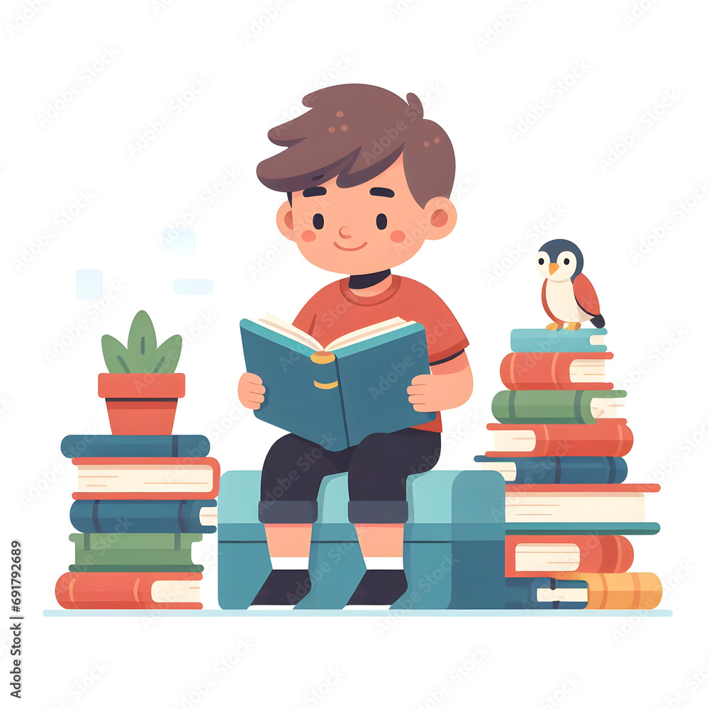 child reading book
