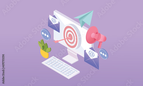 3d Seo optimization and smm concept. Digital marketing, smm digital web technology.on pastel background.3d handmade.3d vector icon for technology,business illustration.