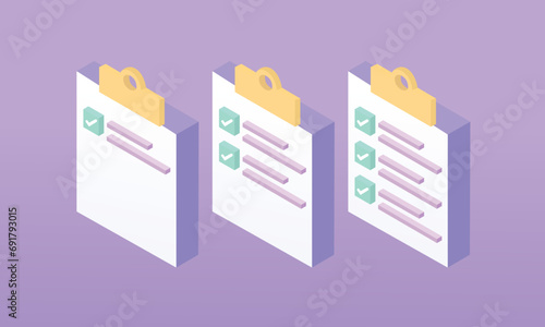 3d Task management checklist, efficient work, project plan, fast progress, level up concept, assignment and exam.on pastel background.3d handmade.3d vector icon for technology,business illustration.