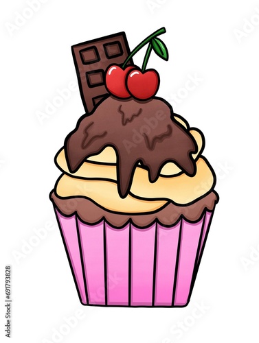 cupcake with cherry
