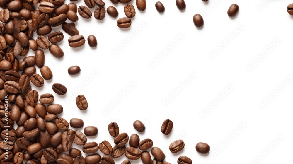 Obraz premium Coffee beans frame on a transparent background, cutout