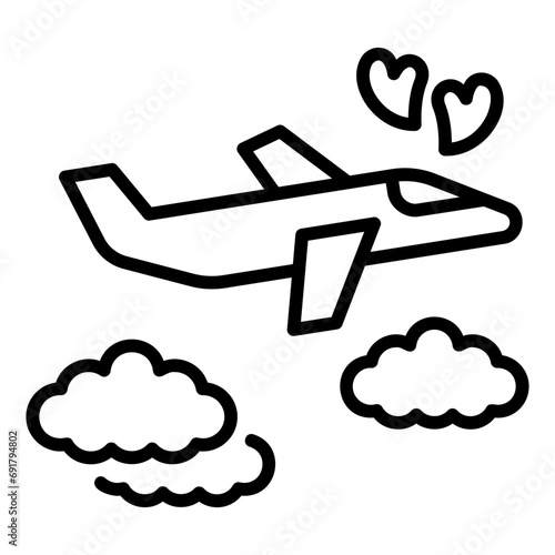 honeymoon outline icon