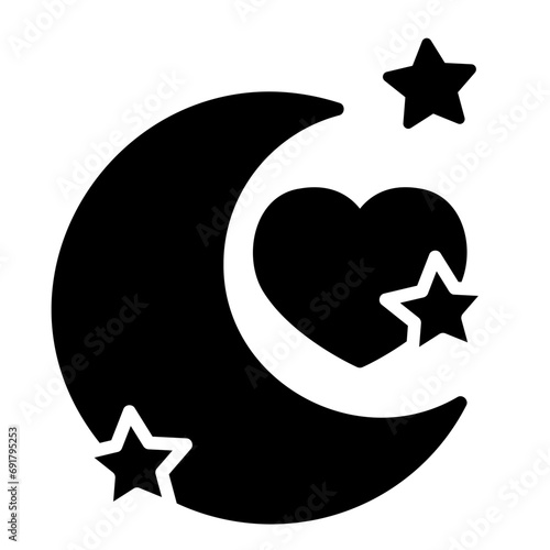 honeymoon glyph icon