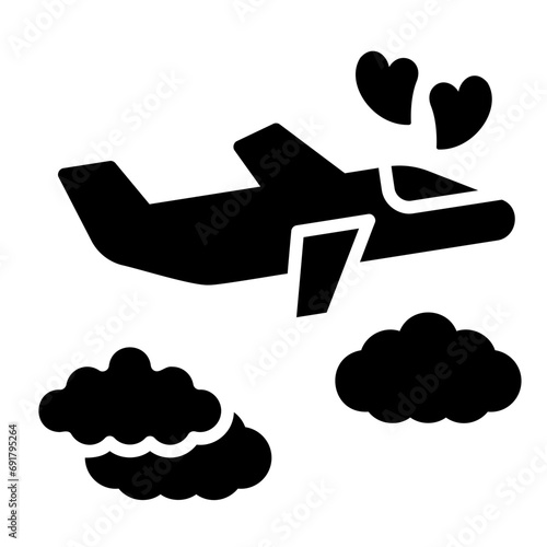 honeymoon glyph icon