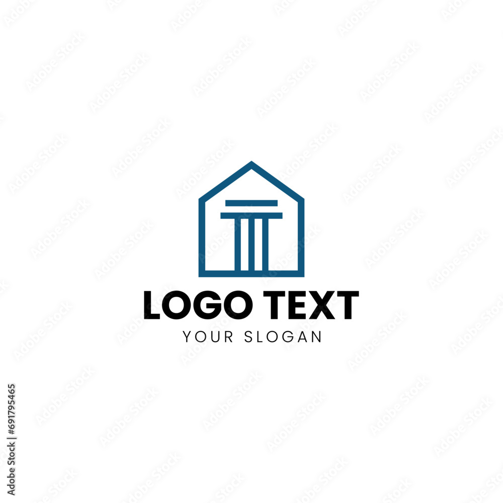 Law Home Logo Blue Logo Vector Design 