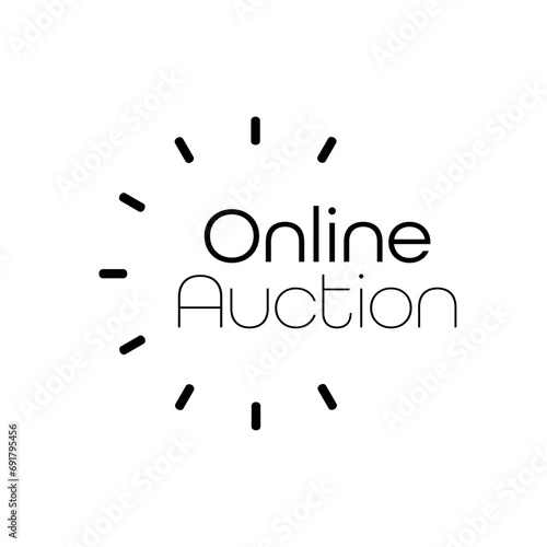 auction online sign on white background