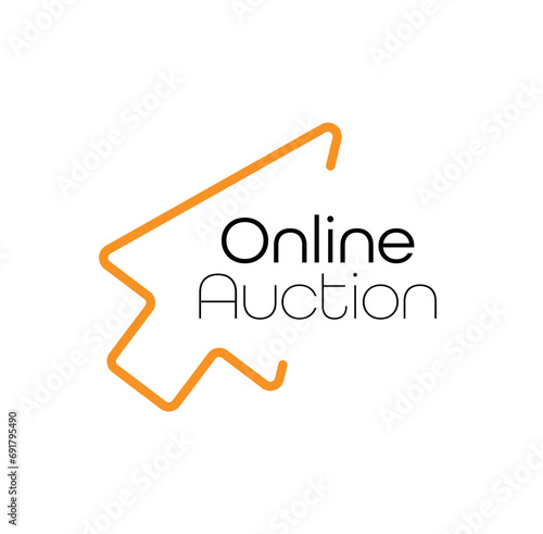 auction online sign on white background