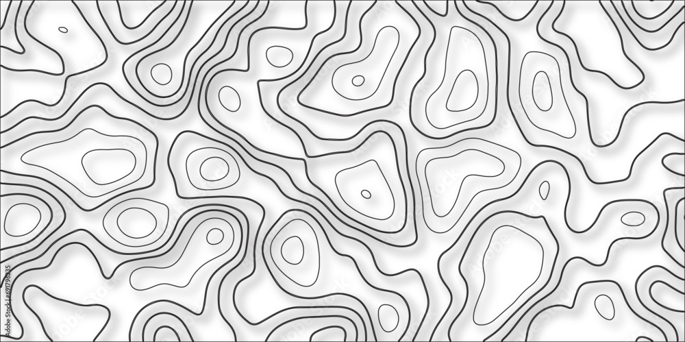 Topographic Retro topographic map Vector Patterns. Sea depth topographic landscape surface for nautical radar reading. Topography grid map. Stylized topographic contour map. Cartography mountain.