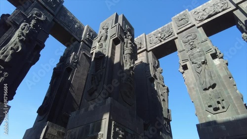 Time lapse photography of Chronicle Monument in Tbilisi, Georgia